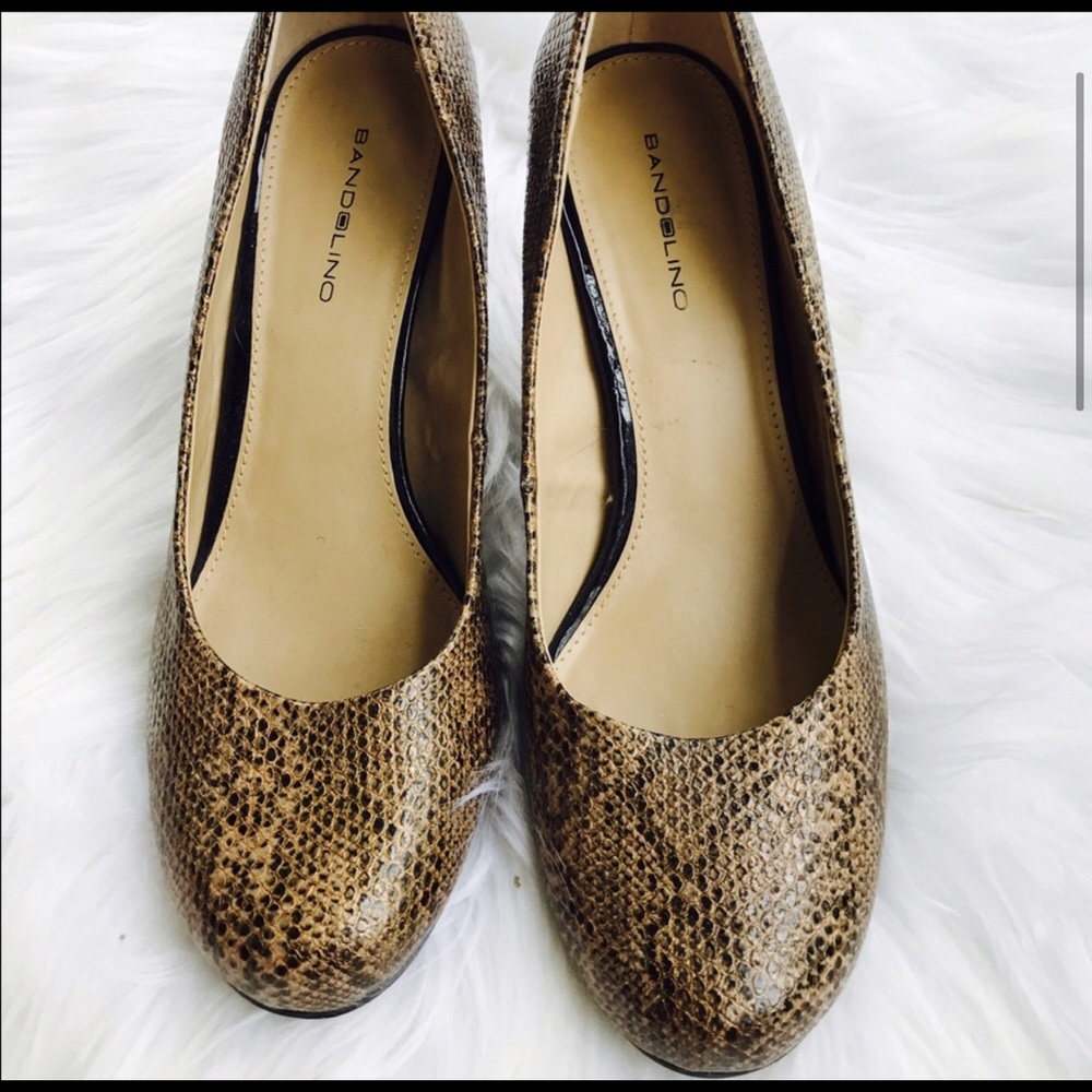 Bandolino Snake Skin Chunky Heels